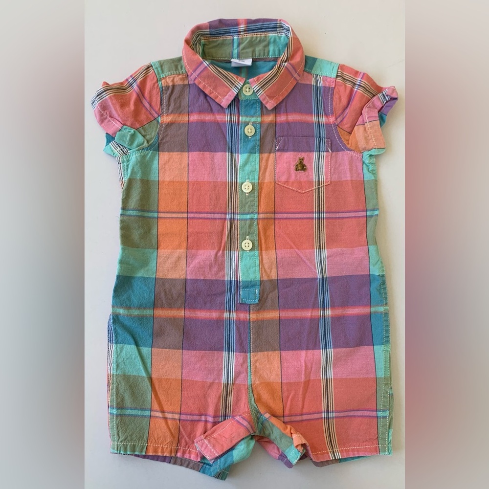 Colorful Plaid Baby Romper